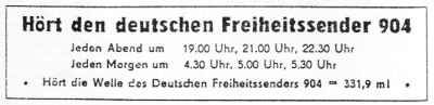 Werbeanzeige von 904 in einer illegalen KPD-Zeitung