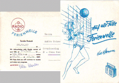 QSL-Karte der Radio DDR Ferienwelle