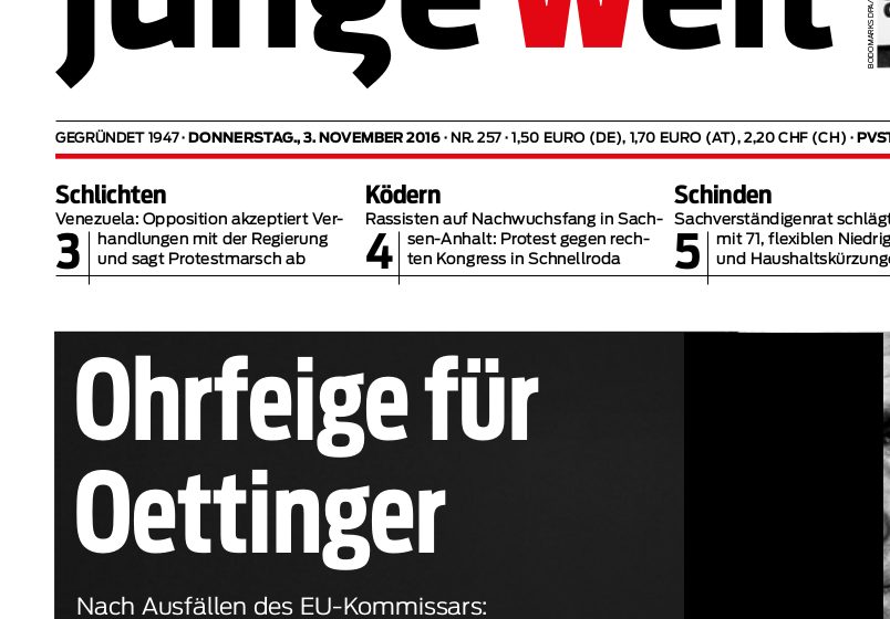 junge Welt, 3.11.2016