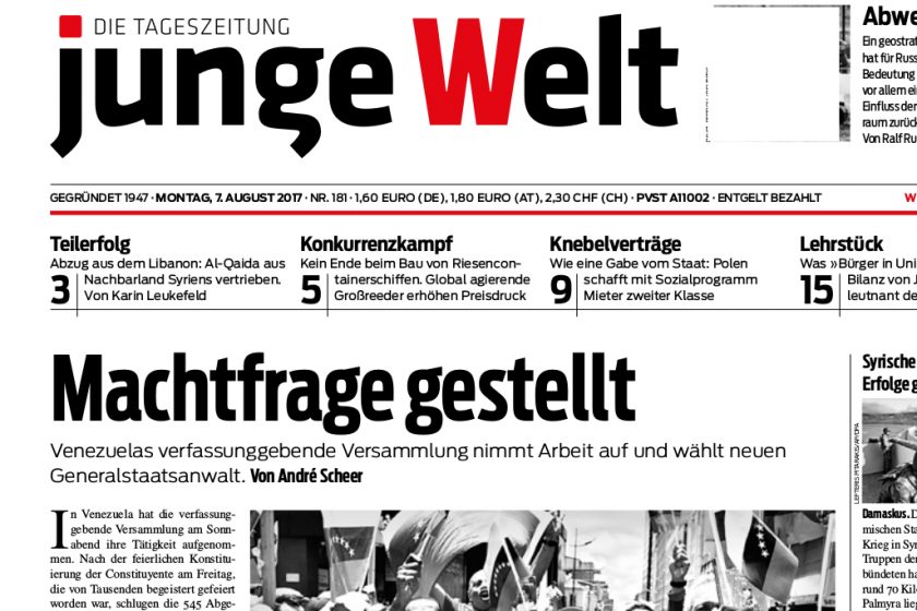 junge Welt, 7. August 2017