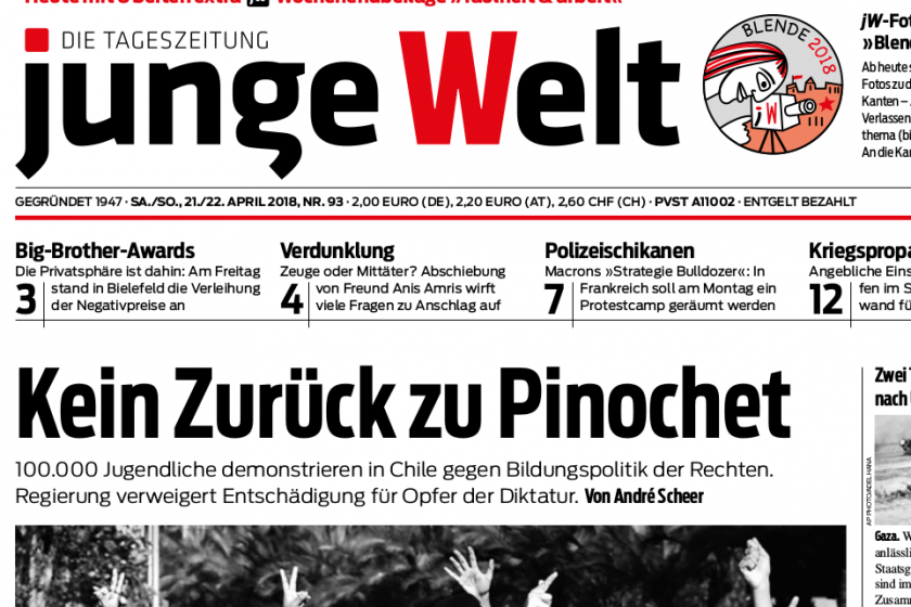 junge Welt, 21. April 2018