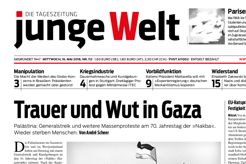 junge Welt, 16. Mai 2018