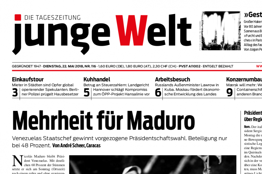 junge Welt, 22. Mai 2018